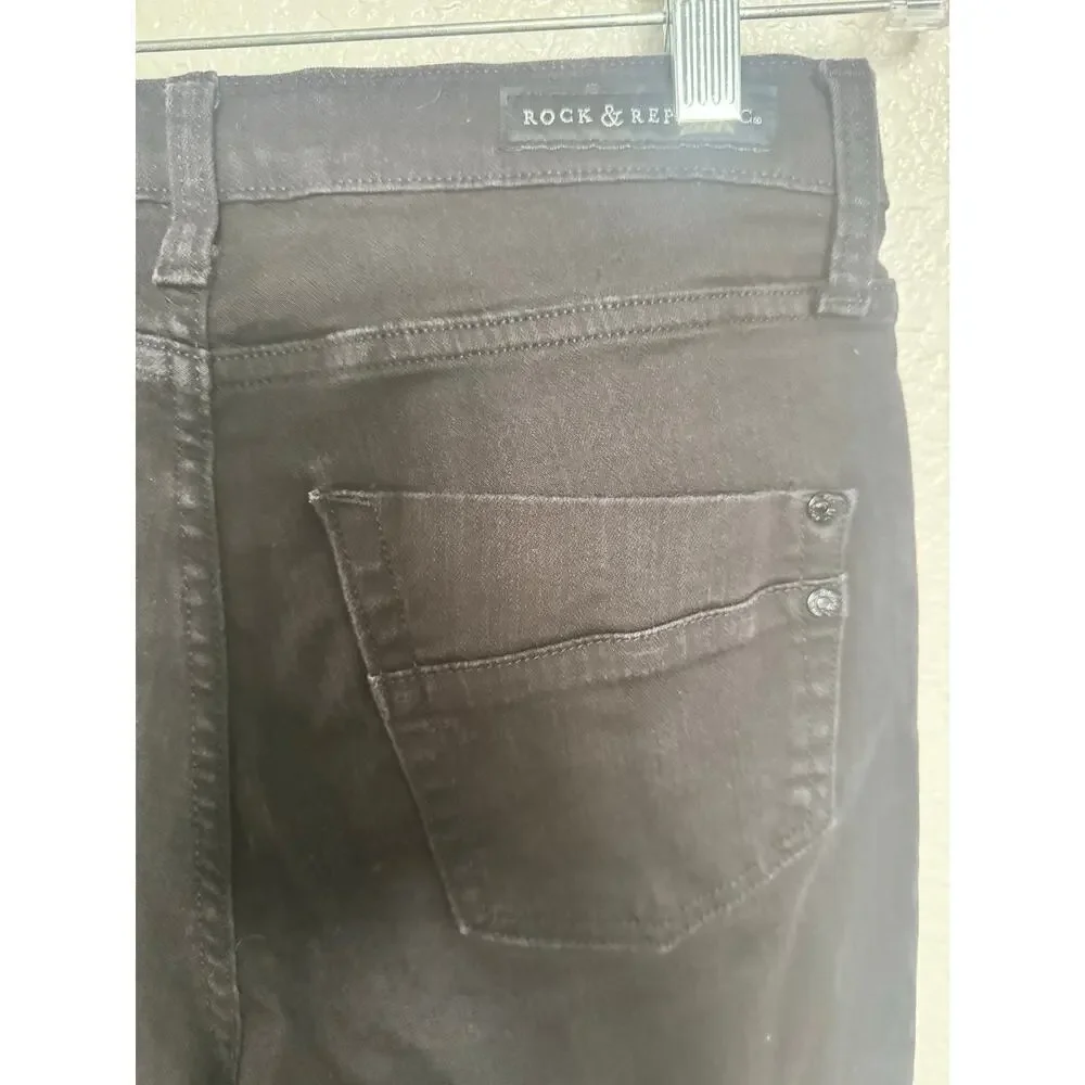 Rock & Republic Black Sequins Jeans Size 10 - Picture 7 of 8